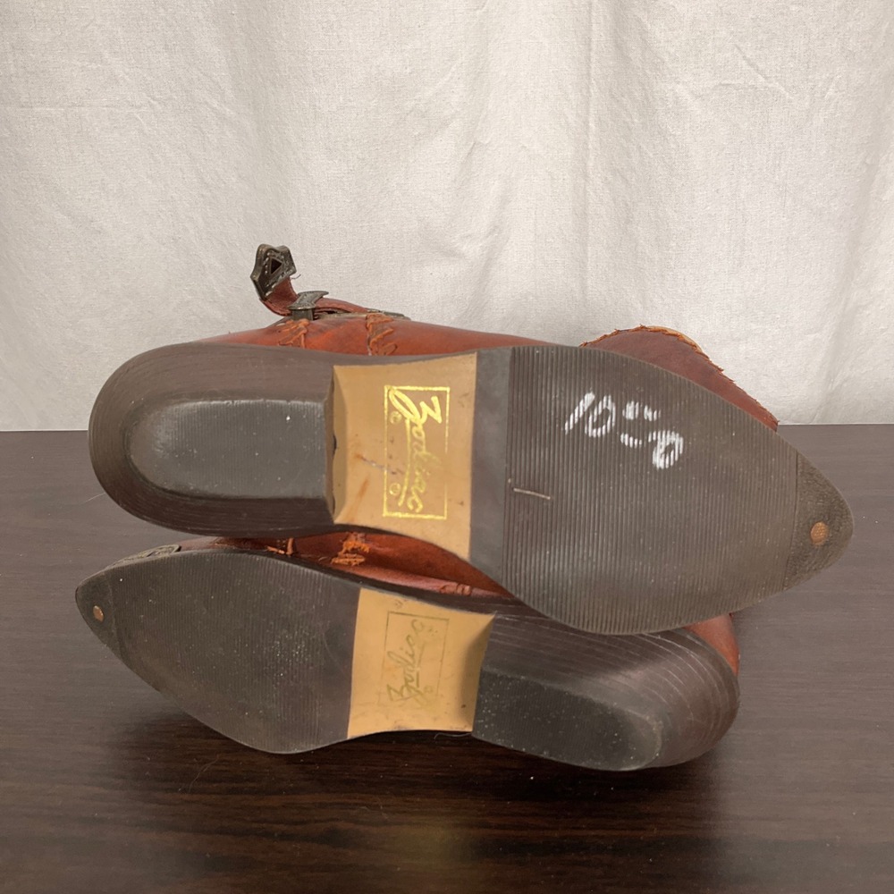 Zodiac Ketch Boots Womens 7.5M Brown Leather Toe Rand Western Harness VTG - Picture 7 of 11